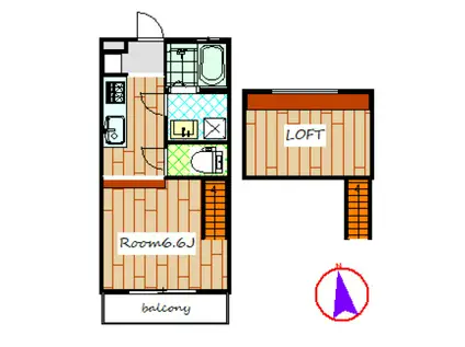 フォレスターナ(1SK/2階)の間取り写真