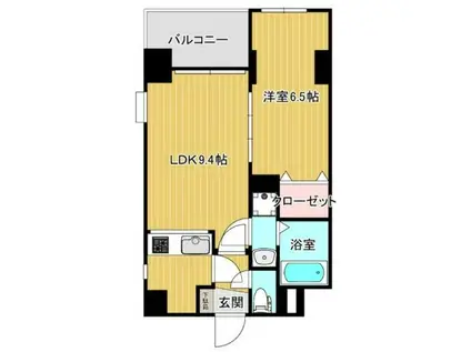 リファレンス九品寺(1LDK/4階)の間取り写真