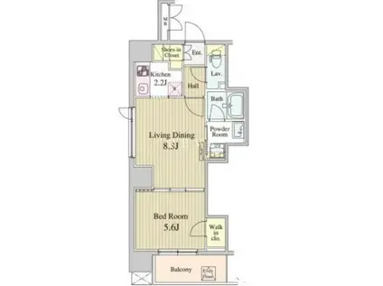 ミュール白金(1LDK/4階)の間取り写真