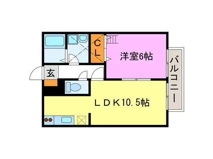 コージーコート(1LDK/2階)の間取り写真