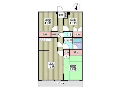 タンロンハマネ(3LDK/3階)の間取り写真