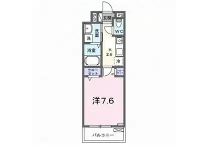 コーポハピネス白砂(1K/2階)の間取り写真