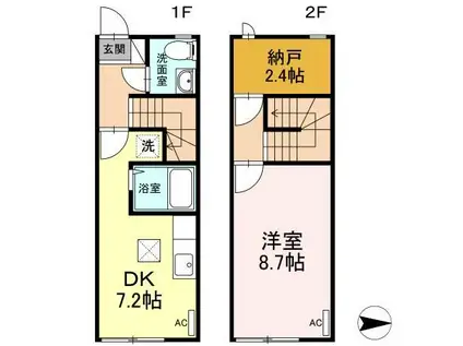 RIVERVILLAGE(1SDK/1階)の間取り写真