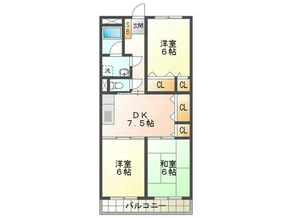 LA・VIE・EN A・I(3DK/4階)の間取り写真