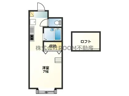 サンライフ都城I・II(1K/2階)の間取り写真