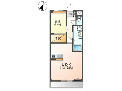 グランドフィルコース(1LDK/1階)の間取り写真