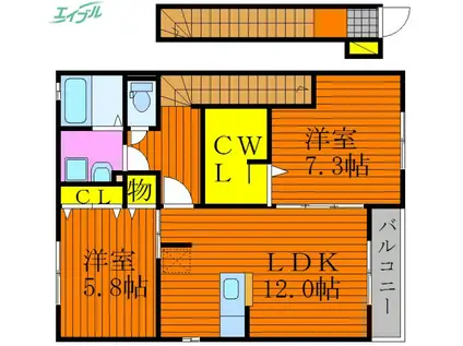 グランパ(2LDK/2階)の間取り写真