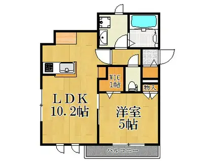 FREIHEIT(1LDK/1階)の間取り写真