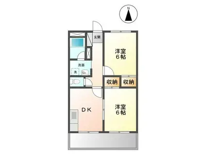 フォルテ21(2DK/1階)の間取り写真