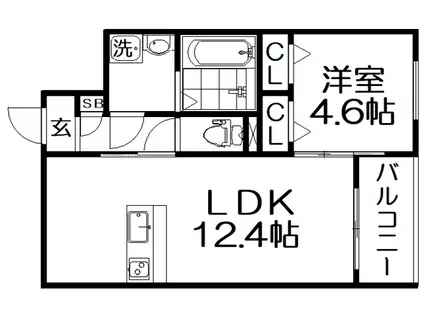ブルーベル・フェアリー・カーム・ミスティーク・シーナリー(1LDK/2階)の間取り写真