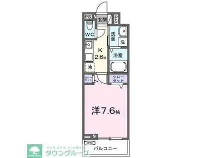 グランツ J(1K/2階)の間取り写真