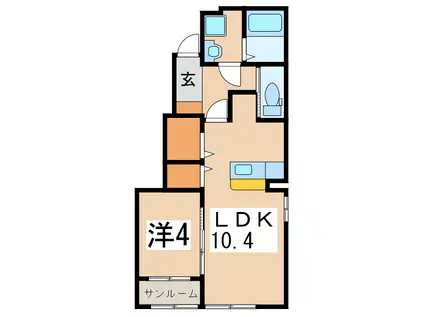 MAISON DE PASIOII(1LDK/1階)の間取り写真