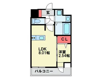 MODERN PALAZZO博多PRECIOUS(1LDK/5階)の間取り写真