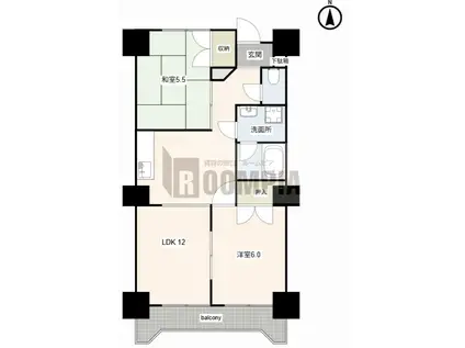 グランフォレスト(2LDK/4階)の間取り写真