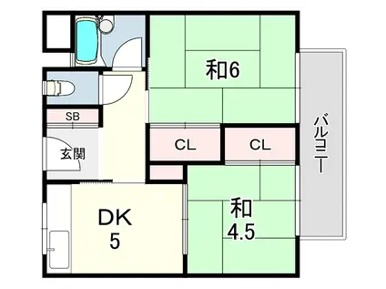 COLZA COAT (1LDK/1階)の間取り写真