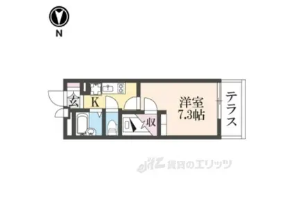 レオパレス逢阪(1K/1階)の間取り写真