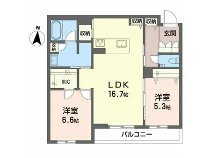 アルフラット オリーブ(2LDK/3階)の間取り写真