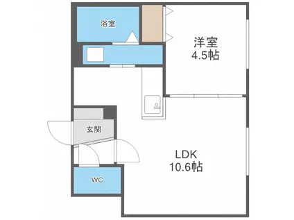 SERAM苗穂(1LDK/1階)の間取り写真