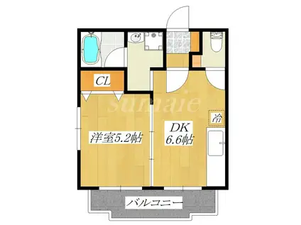 アドレ志茂(1DK/4階)の間取り写真