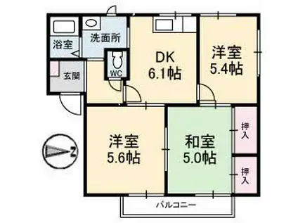 メゾン白石(3DK/2階)の間取り写真
