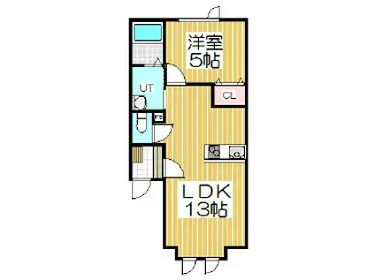 サンシャインヒルズ(1LDK/2階)の間取り写真