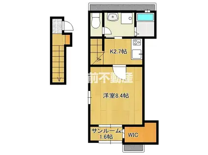 ソレイユ(1K/2階)の間取り写真