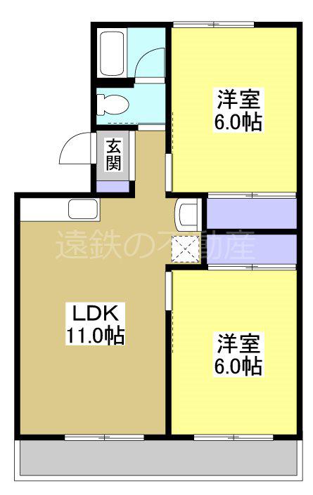 マンション110(2LDK/2階)の間取り写真