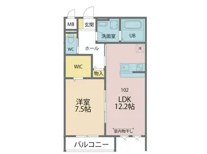 リオグランデパークス(1LDK/1階)の間取り写真