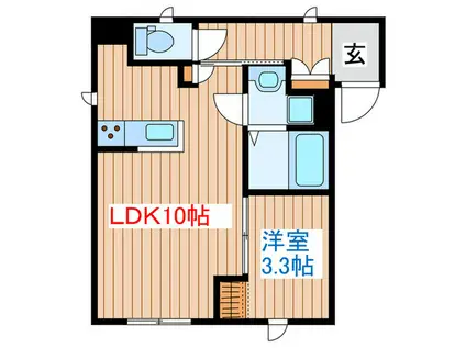 ARCIA長町一丁目(1LDK/2階)の間取り写真