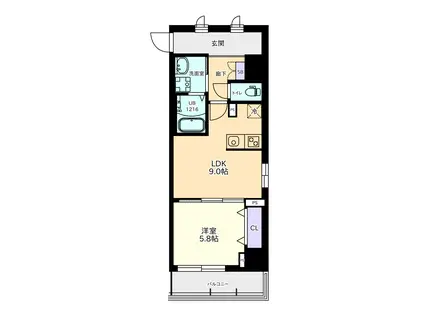 BACCHUS・K (1LDK/7階)の間取り写真