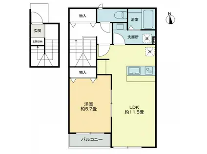 TMCマビック(1LDK/2階)の間取り写真