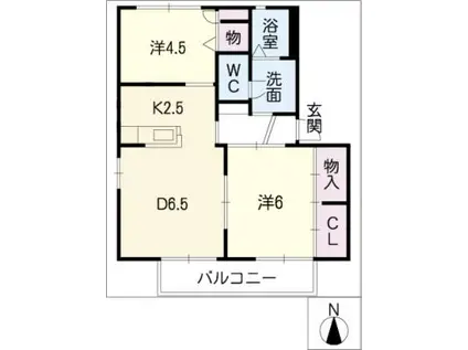 イストワールD棟(2DK/1階)の間取り写真