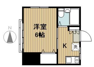 ハイムシオン(1K/2階)の間取り写真