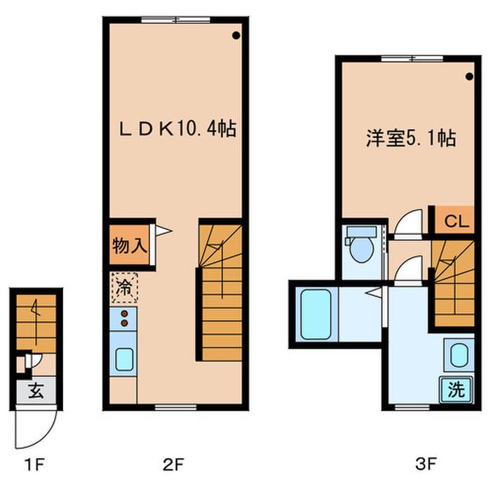 アザレ東武練馬(1LDK/2階)の間取り写真