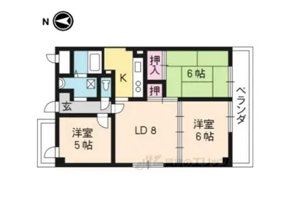 ヴィランセンワ丸太町(3LDK/3階)の間取り写真