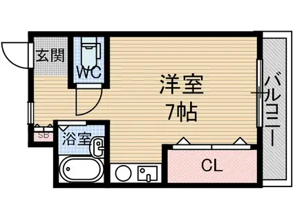 アンフィニィ橋の内Ⅱ(ワンルーム/3階)の間取り写真