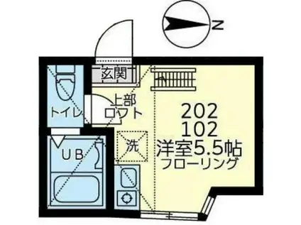 ユナイト戸部リフレクション(ワンルーム/2階)の間取り写真