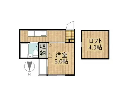 ヒルトップ三ツ沢(1K/1階)の間取り写真