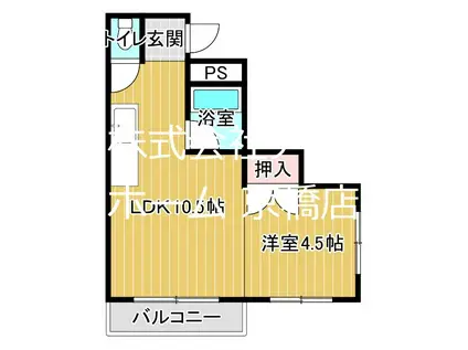 今福白樺ハイツ(1LDK/4階)の間取り写真