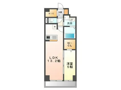 ラフォルテ甲子園(1LDK/2階)の間取り写真