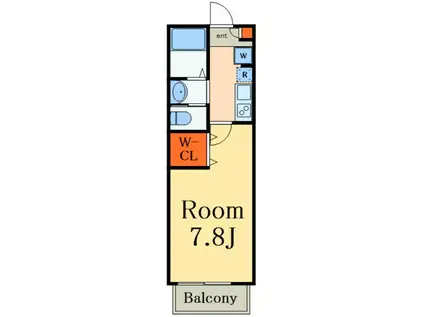 アルカディア北松戸(1K/1階)の間取り写真