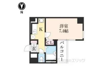スクエアー烏丸御池(1K/2階)の間取り写真