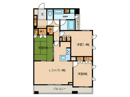 シティハウス丸の内サウスコート(3LDK/3階)の間取り写真