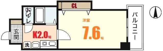 関本大町ビル(1K/7階)の間取り写真