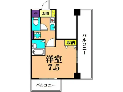 エアリーゼームス坂(1K/3階)の間取り写真