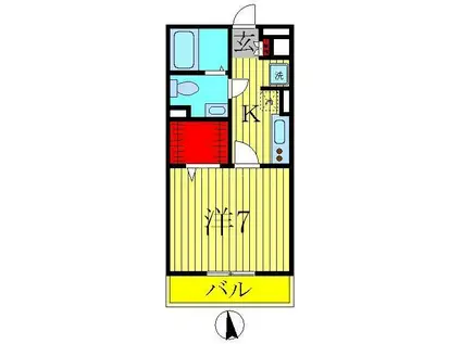 エヴァー(1K/2階)の間取り写真
