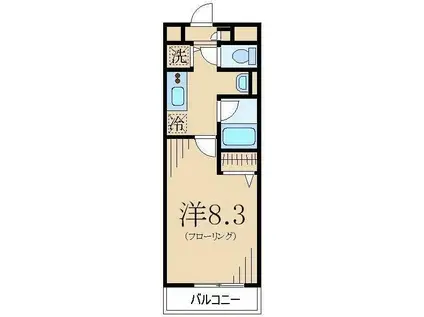 ＪＲ中央線 国分寺駅 徒歩13分 3階建 築18年(1K/3階)の間取り写真