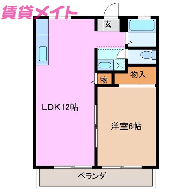 オルゴール(1LDK/1階)の間取り写真