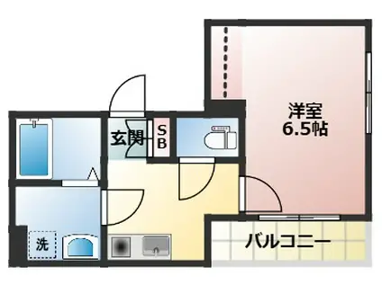 アーバンテラス川崎(1K/4階)の間取り写真
