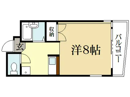 グリーン28(1K/2階)の間取り写真